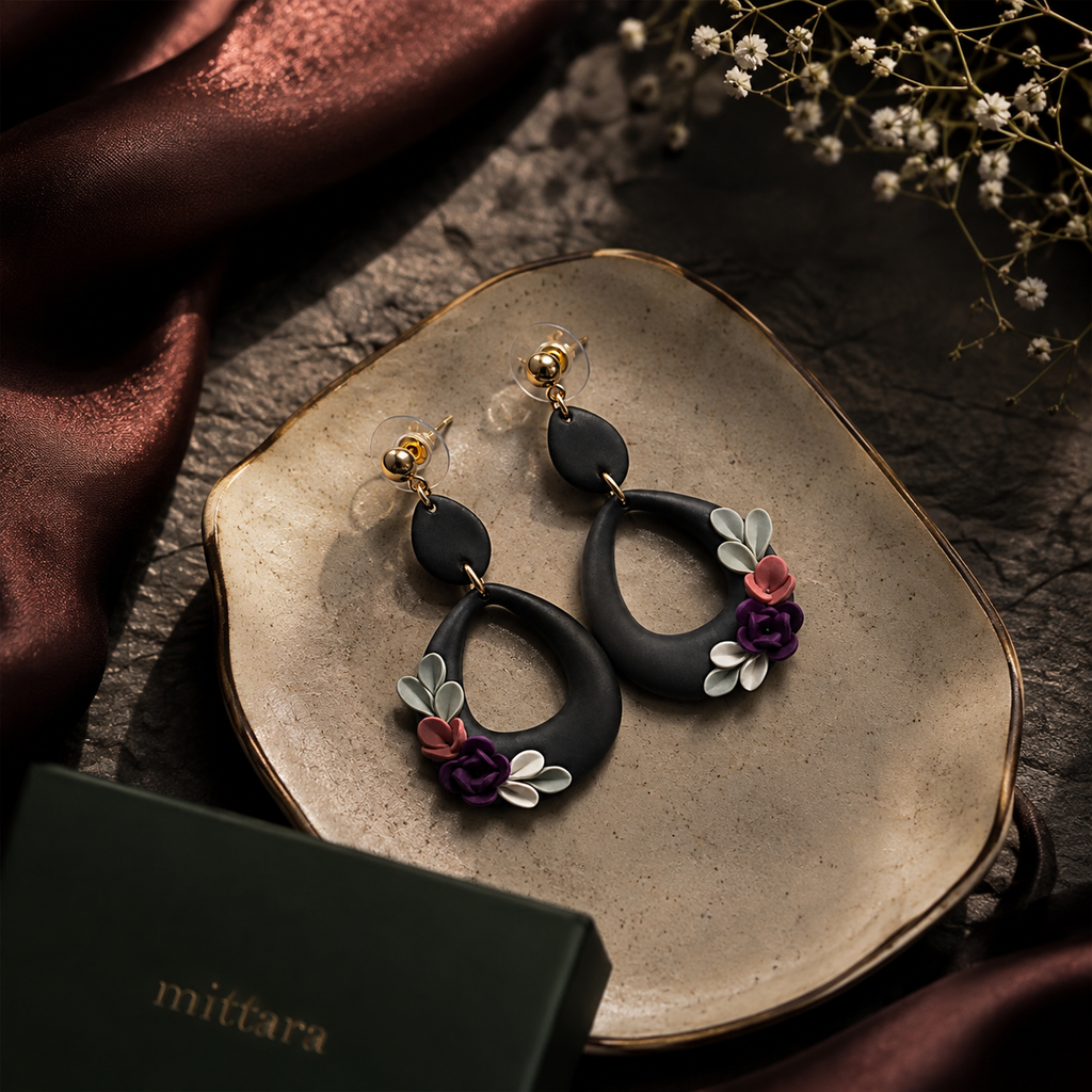 Rusty Black Earrings