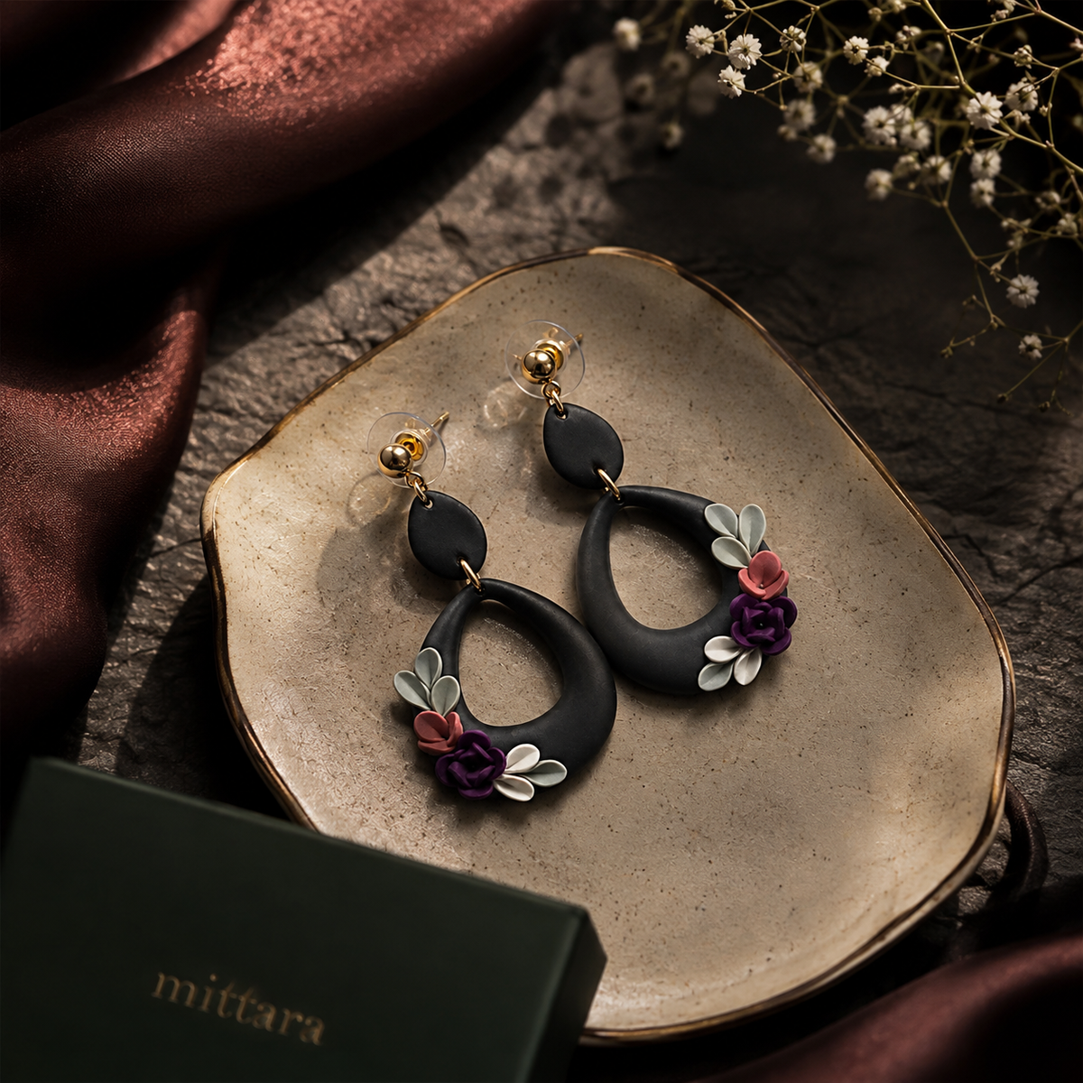 Rusty Black Earrings