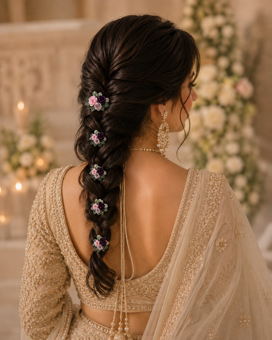 Lilac Braid Pins (2 Big; 3 Small)
