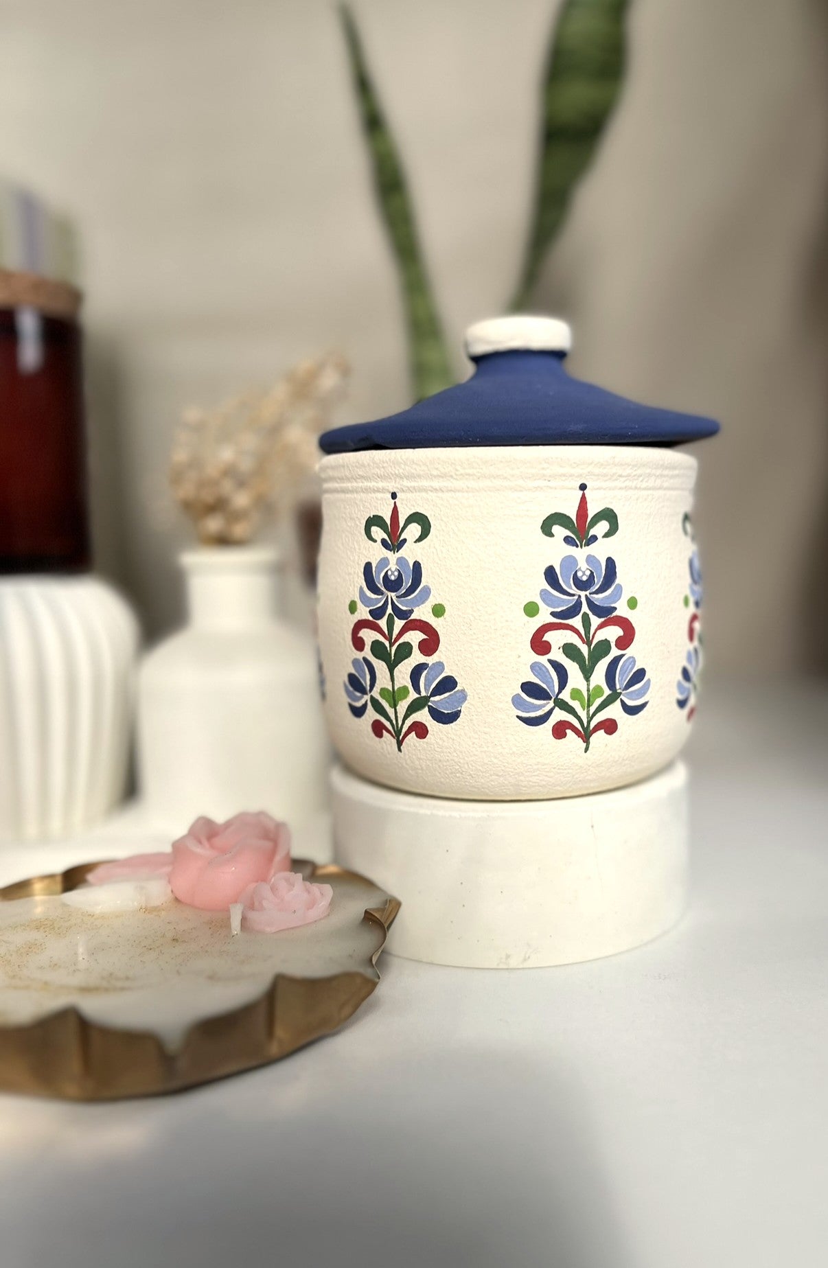 Hand-painted Curd Cannister