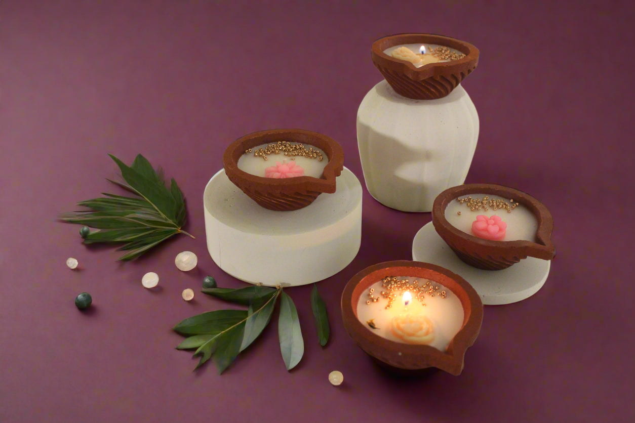 Scented Diya Candle - Set of 2