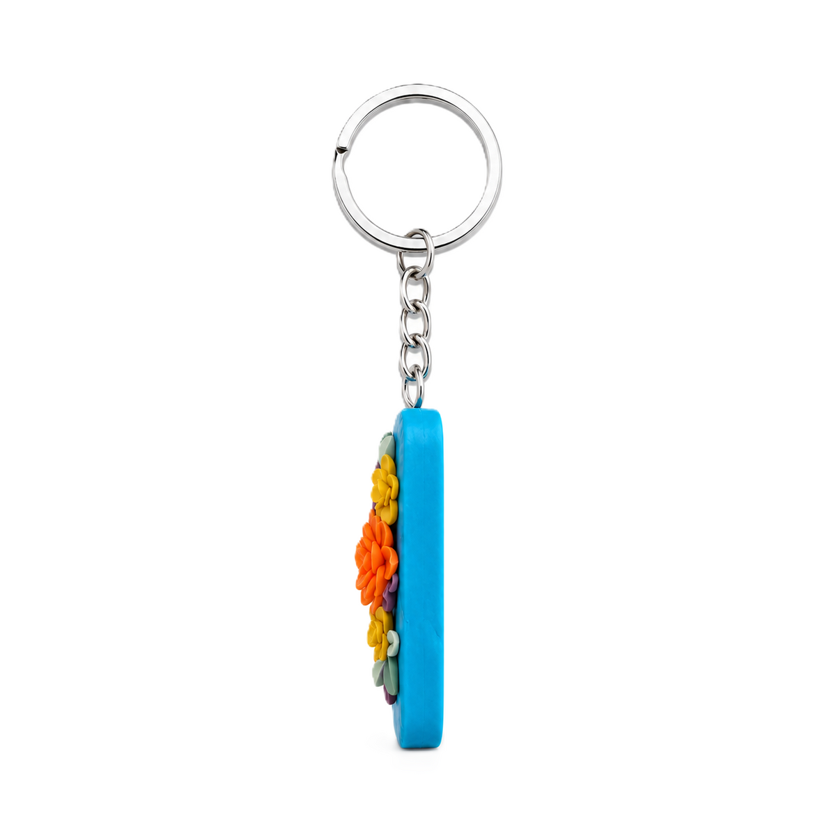 Blue Pearl Rectangle Keychain